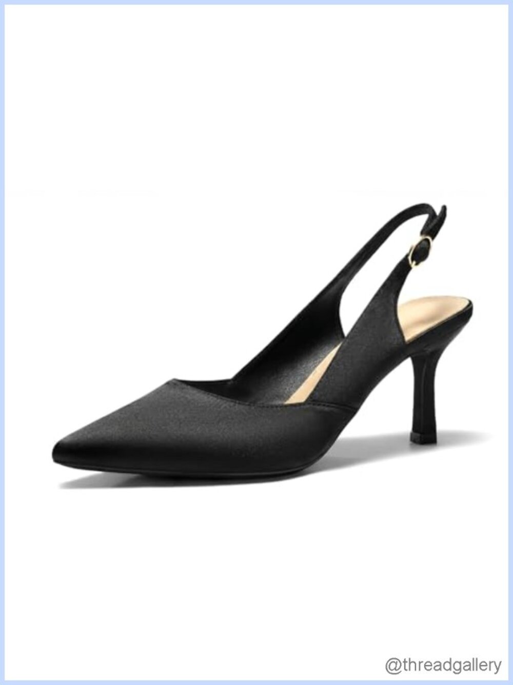 Womens Slingback Kitten Heels Closed Pointed Toe Pumps Dress Shoes